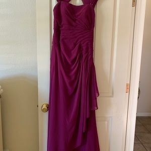 Burgundy long dress, one time worn size 8